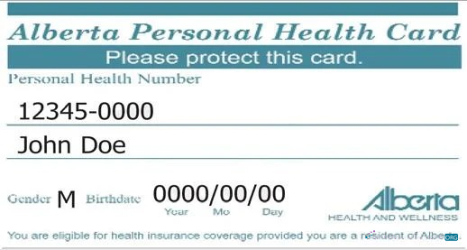 Download Alberta health insurance card Photoshop template